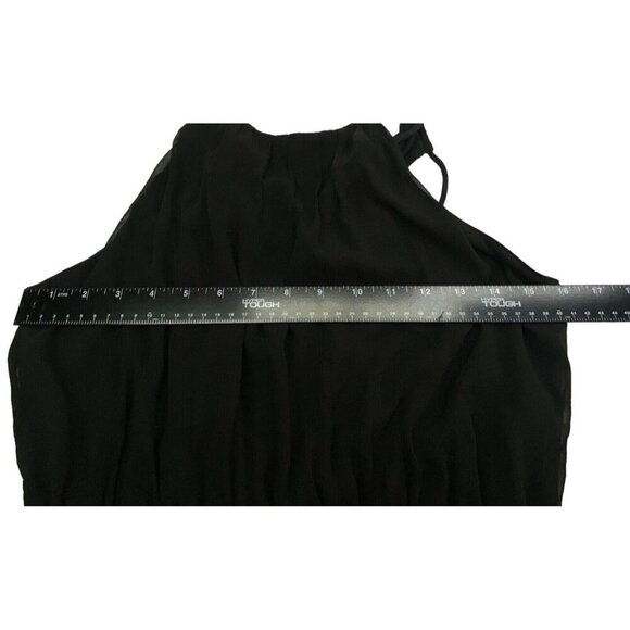 ABERCROMBIE FITCH Women Chiffon Overlay Mini Halter Dress Size M Black Chic 4-22 - Picture 7 of 13